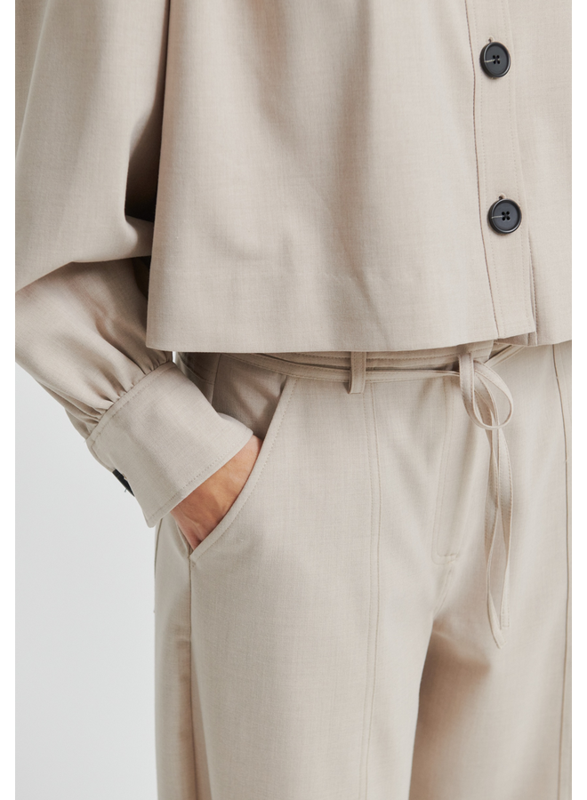 Second Female Zoie Cargo Trousers Light Beige Melange