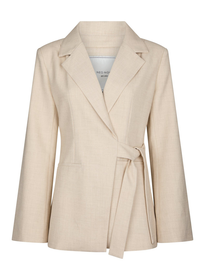 Neo Noir Carmia Melange Tie Blazer Beige