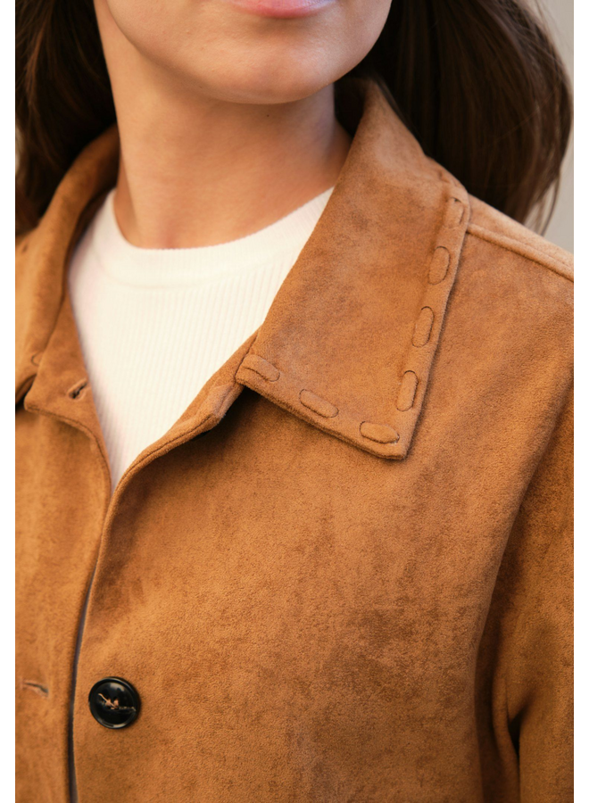 Neo Noir Lauron Faux Suede Jacket Cognac