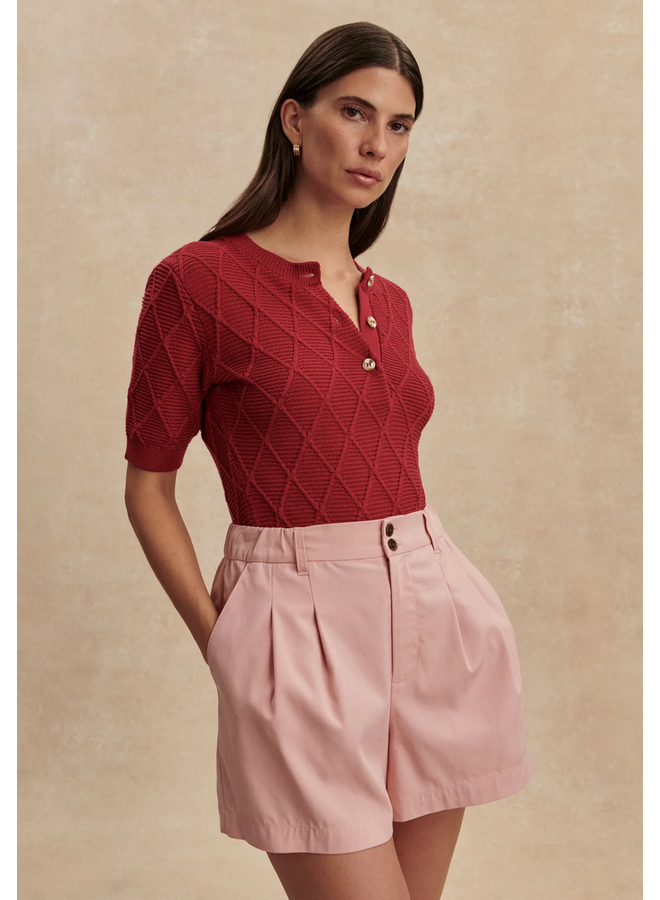 Varley Tansy Woven Short Mellow Rose