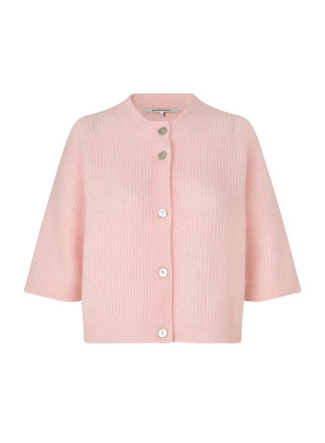 Second Female Andrea Knit Rib Cardigan Crystal Pink