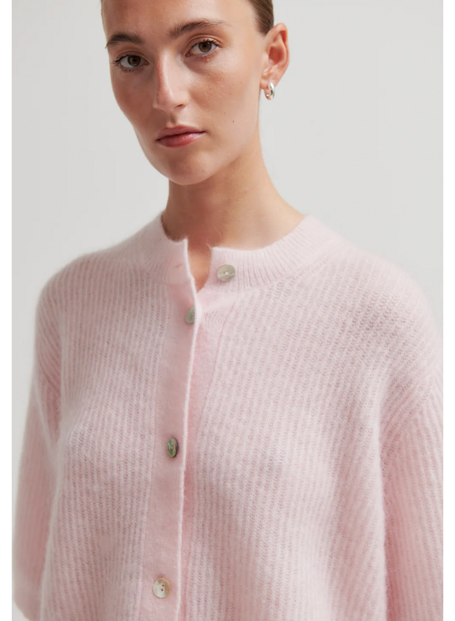 Second Female Andrea Knit Rib Cardigan Crystal Pink