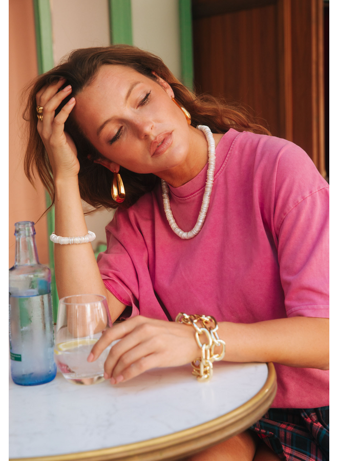 Bonnie Studios Disco Pearl Necklace White