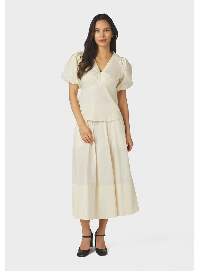 Neo Noir Yara Long Poplin Skirt Butter Yellow