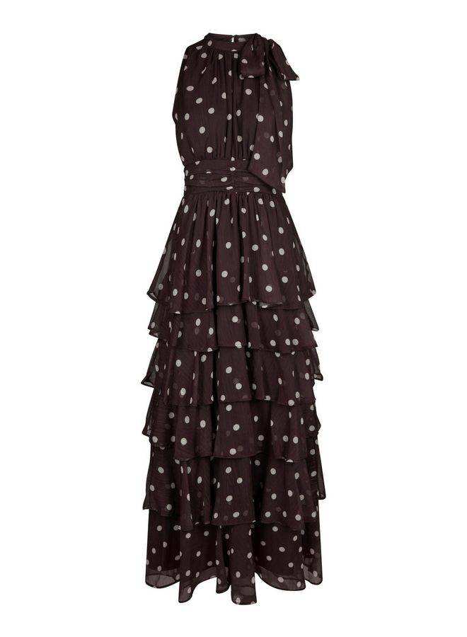 Neo Noir Marli BIg Dot Dress Brown