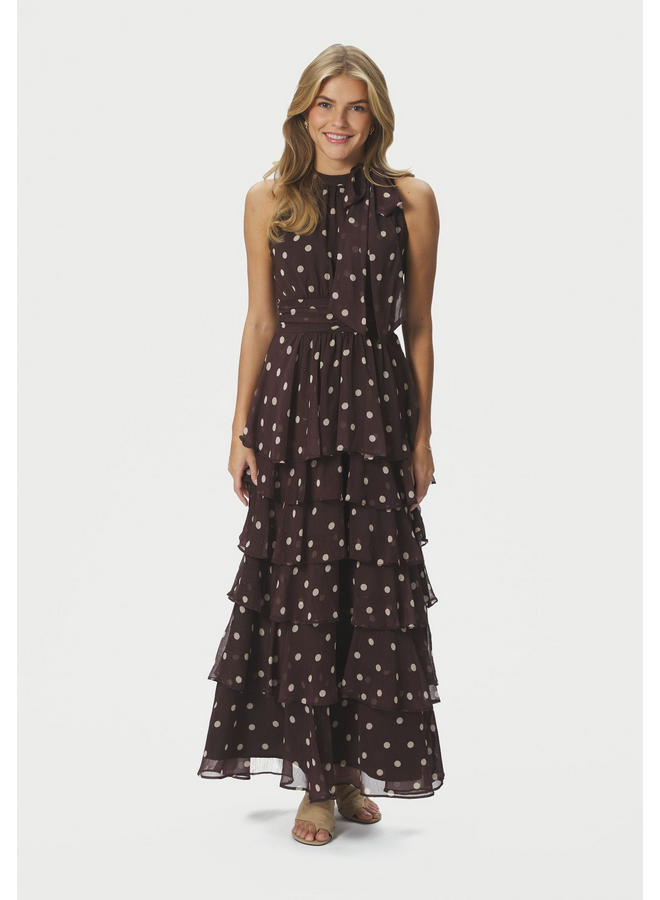 Neo Noir Marli BIg Dot Dress Brown