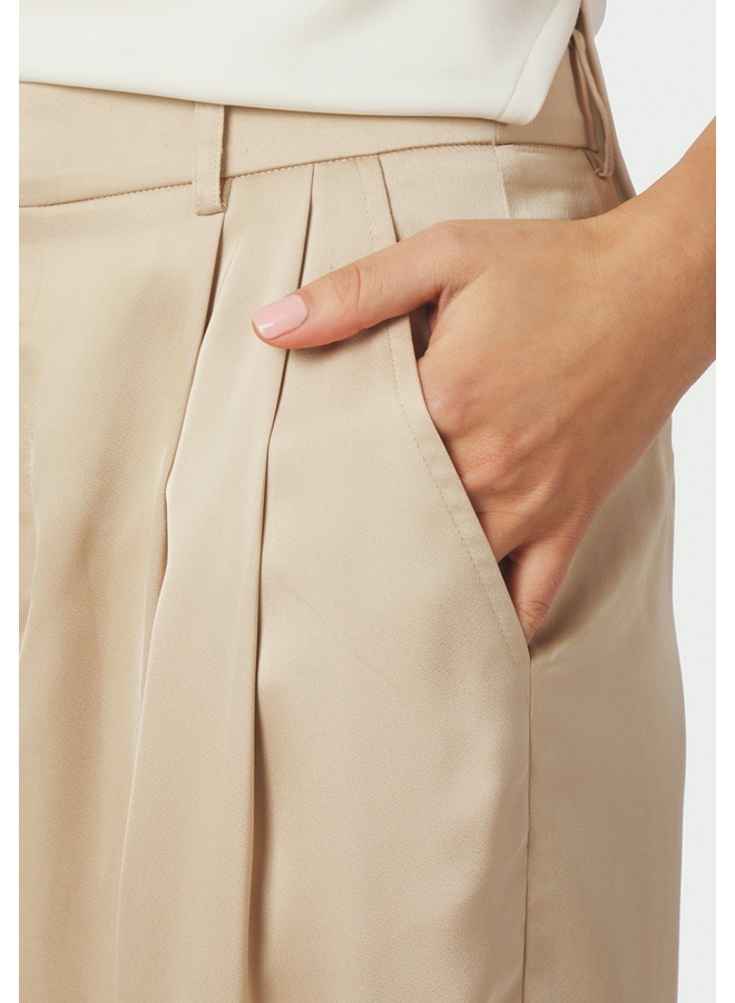 Neo Noir Fayla Drapy Satin Balloon Pants Dark Sand