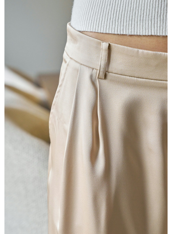 Neo Noir Fayla Drapy Satin Balloon Pants Dark Sand