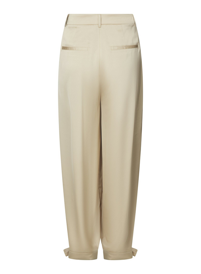 Neo Noir Fayla Drapy Satin Balloon Pants Dark Sand
