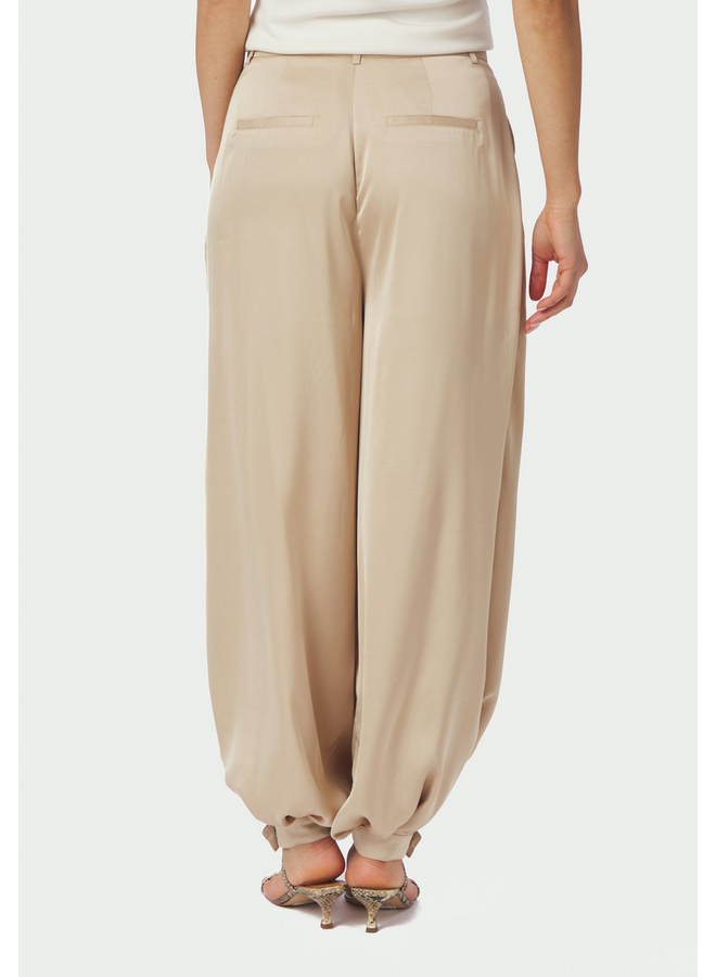 Neo Noir Fayla Drapy Satin Balloon Pants Dark Sand