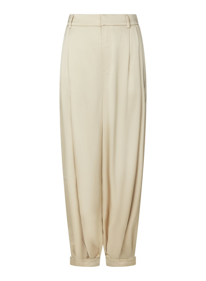 Neo Noir Fayla Drapy Satin Balloon Pants Dark Sand