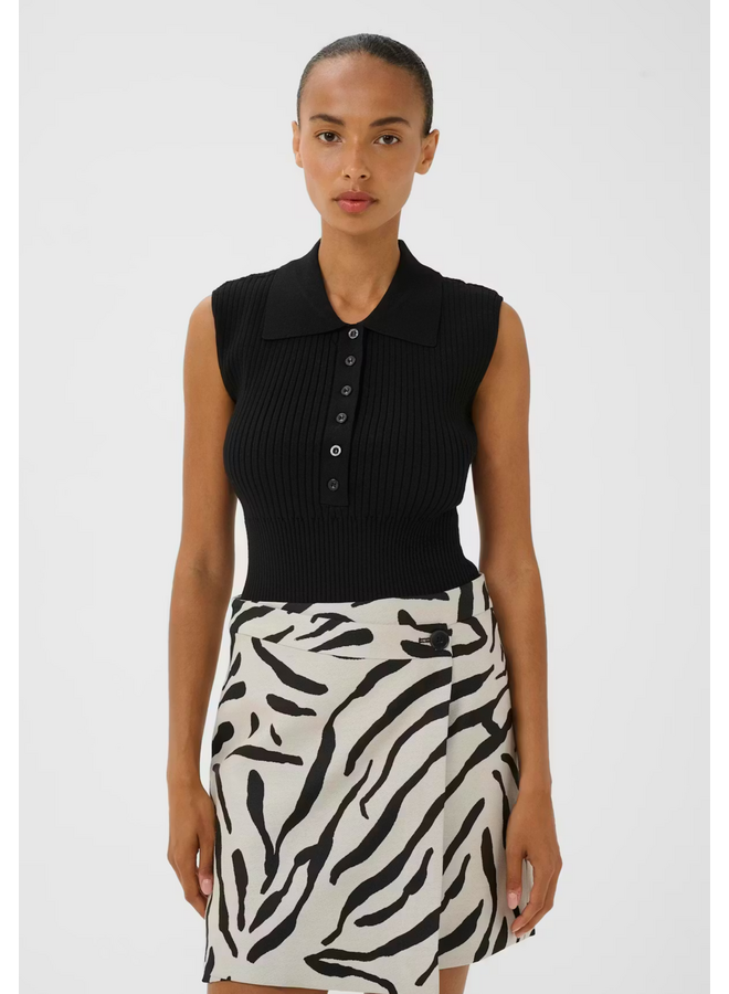 Gestuz Zebe Wrap MW Skirt Graphic Black White