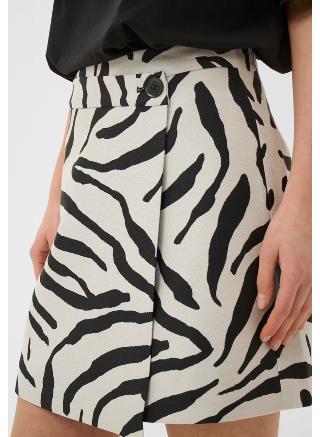 Gestuz Zebe Wrap MW Skirt Graphic Black White