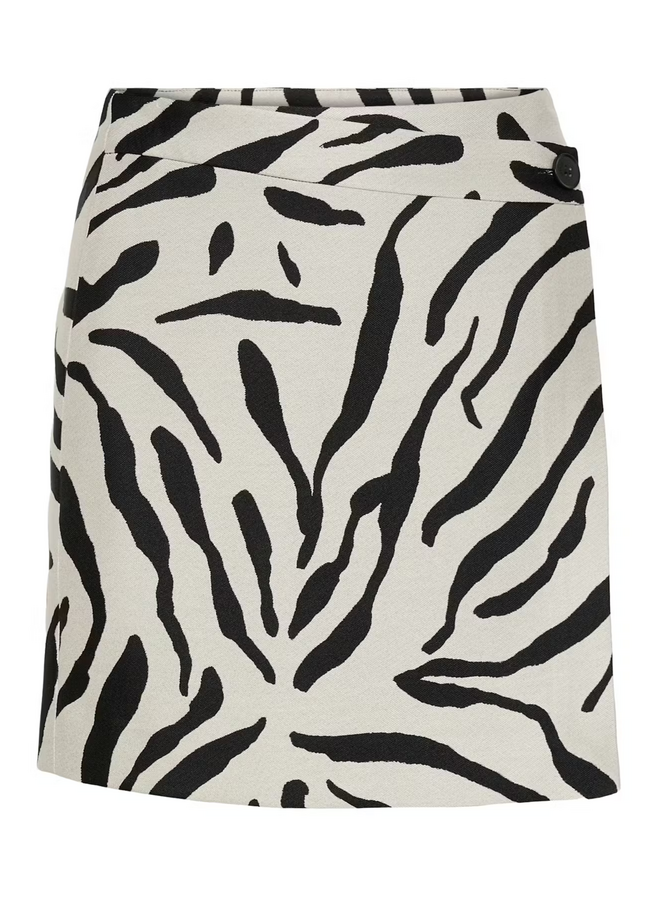Gestuz Zebe Wrap MW Skirt Graphic Black White