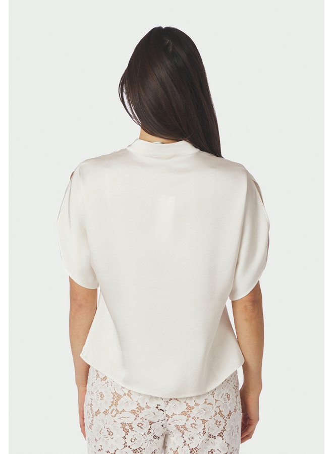 Neo Noir Anelle Heavy Sateen Blouse Pearl