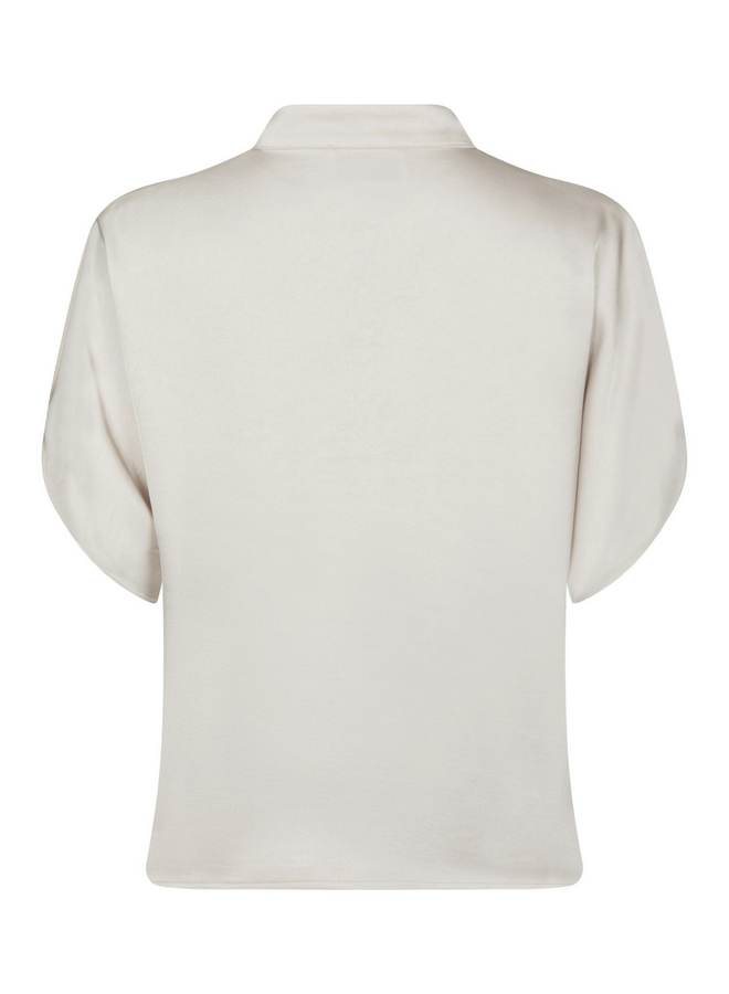 Neo Noir Anelle Heavy Sateen Blouse Pearl