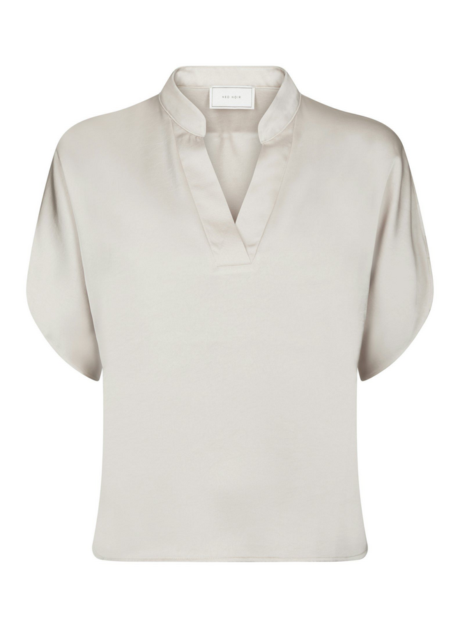 Neo Noir Anelle Heavy Sateen Blouse Pearl