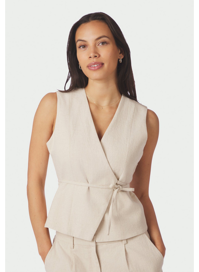 Neo Noir Samara Ramie Waistcoat Natural