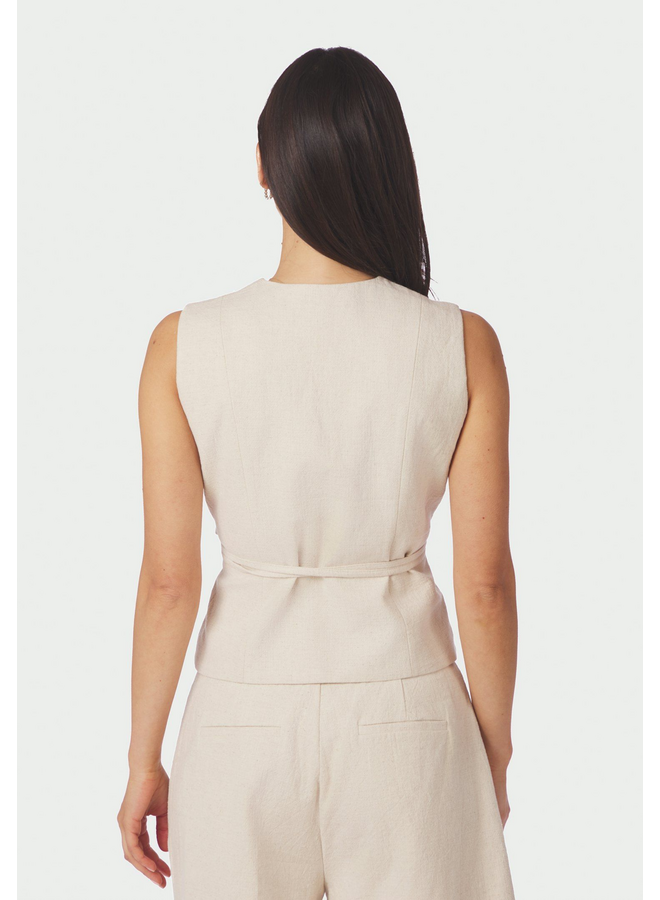 Neo Noir Samara Ramie Waistcoat Natural