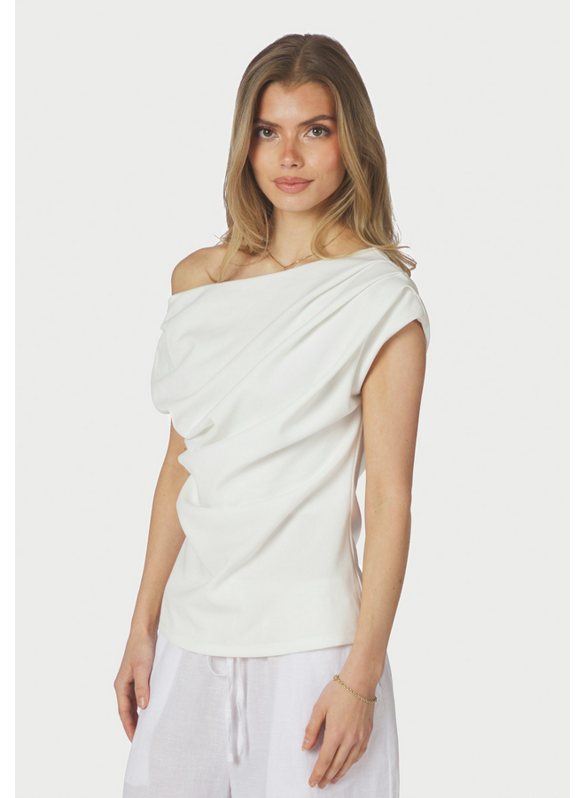 Neo Noir Mabelle Drapy Top White