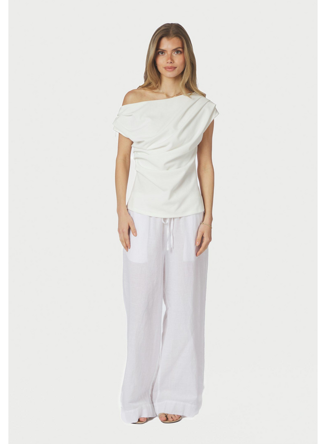 Neo Noir Mabelle Drapy Top White