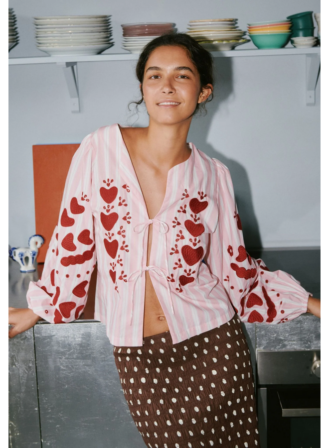 Sissel Edelbo Elisabeth Top Organic Cotton Rose Stripes