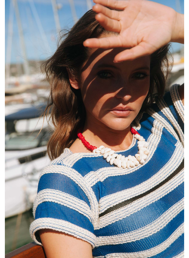 Bonnie Studios Luc Shell Necklace Red