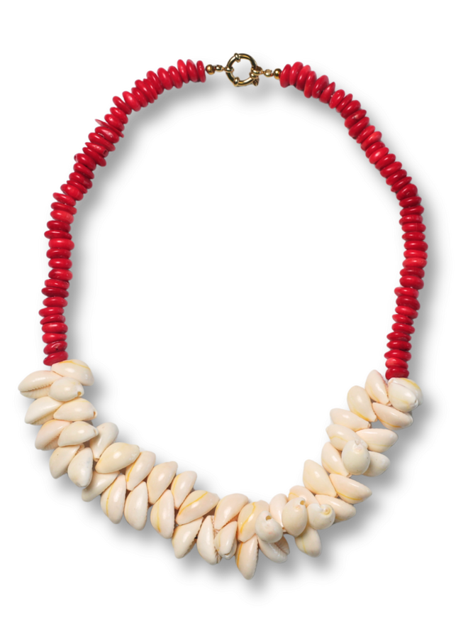 Bonnie Studios Luc Shell Necklace Red