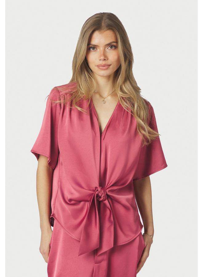 Neo Noir Casadia Heavy Sateen Blouse Cherry Pink