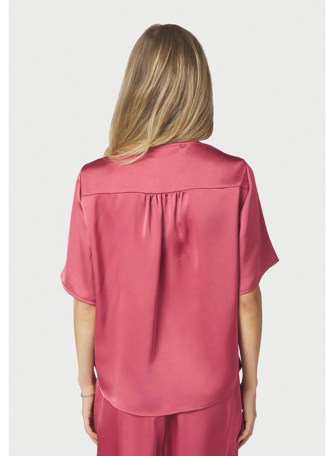 Neo Noir Casadia Heavy Sateen Blouse Cherry Pink