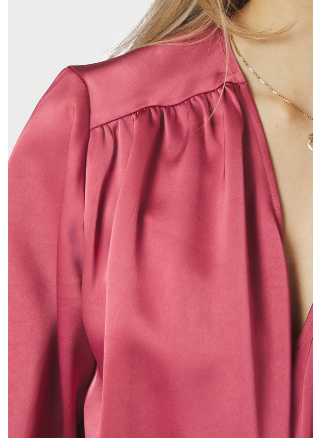 Neo Noir Casadia Heavy Sateen Blouse Cherry Pink