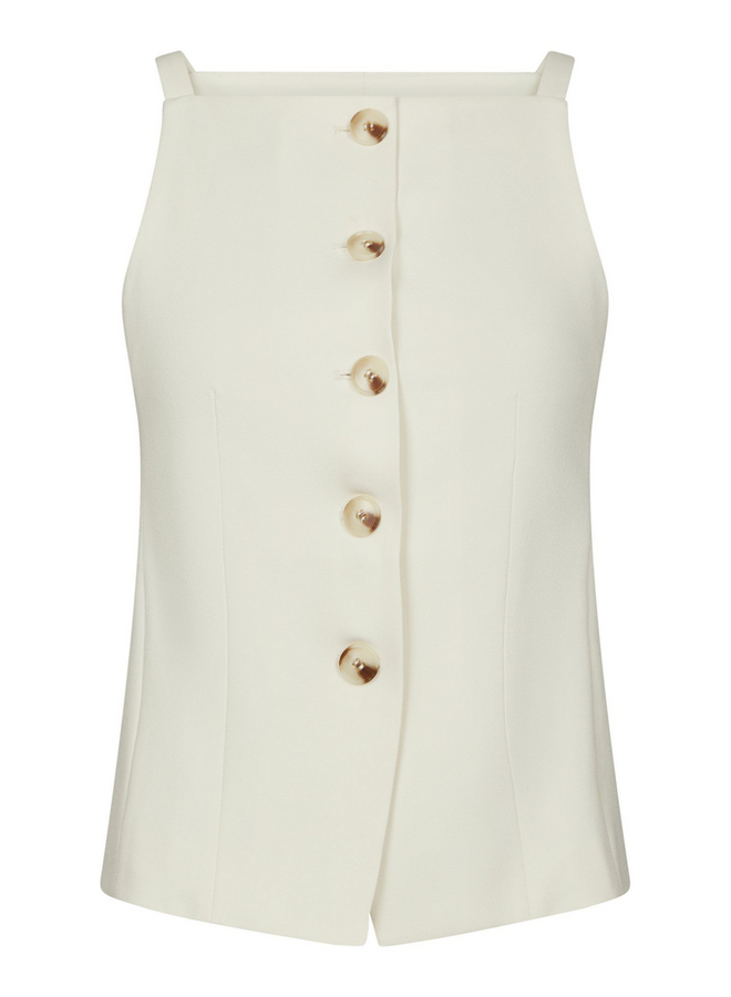 Neo Noir Kylie Structure Waistcoat Off White