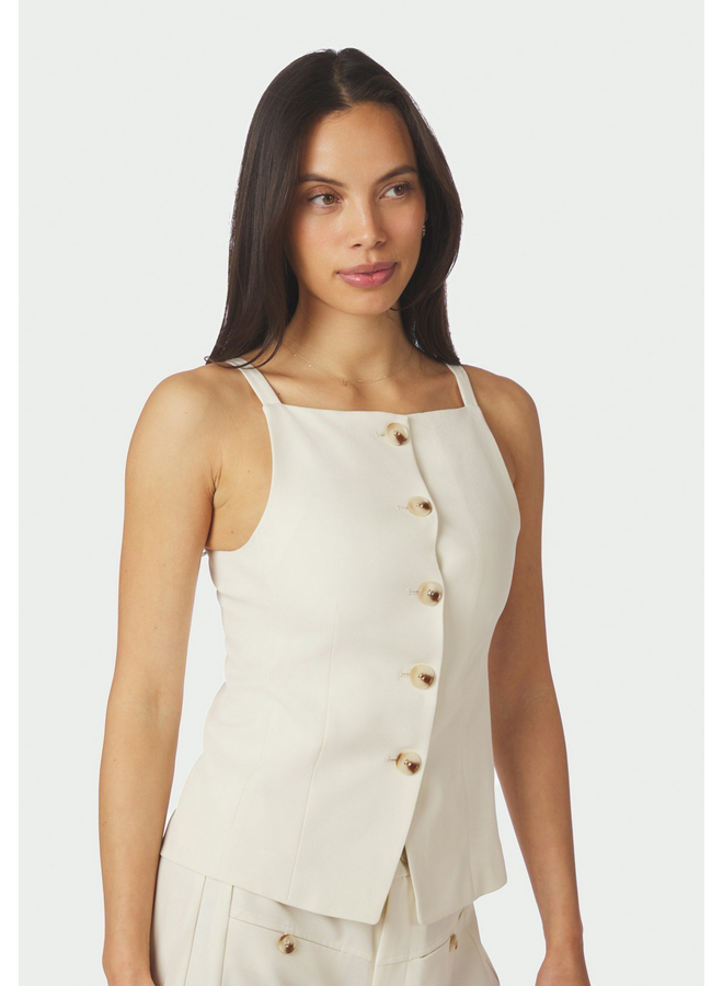 Neo Noir Kylie Structure Waistcoat Off White