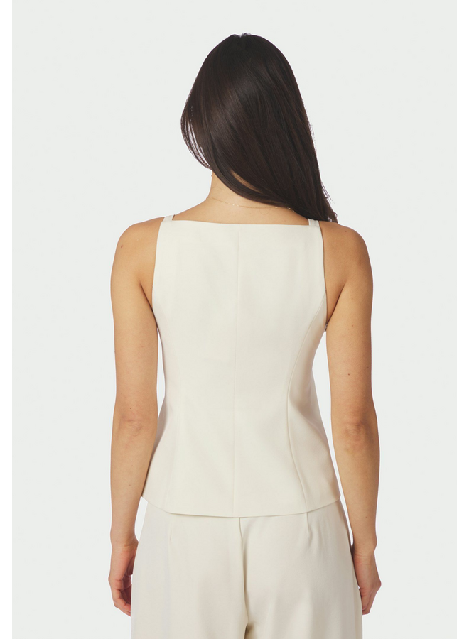 Neo Noir Kylie Structure Waistcoat Off White