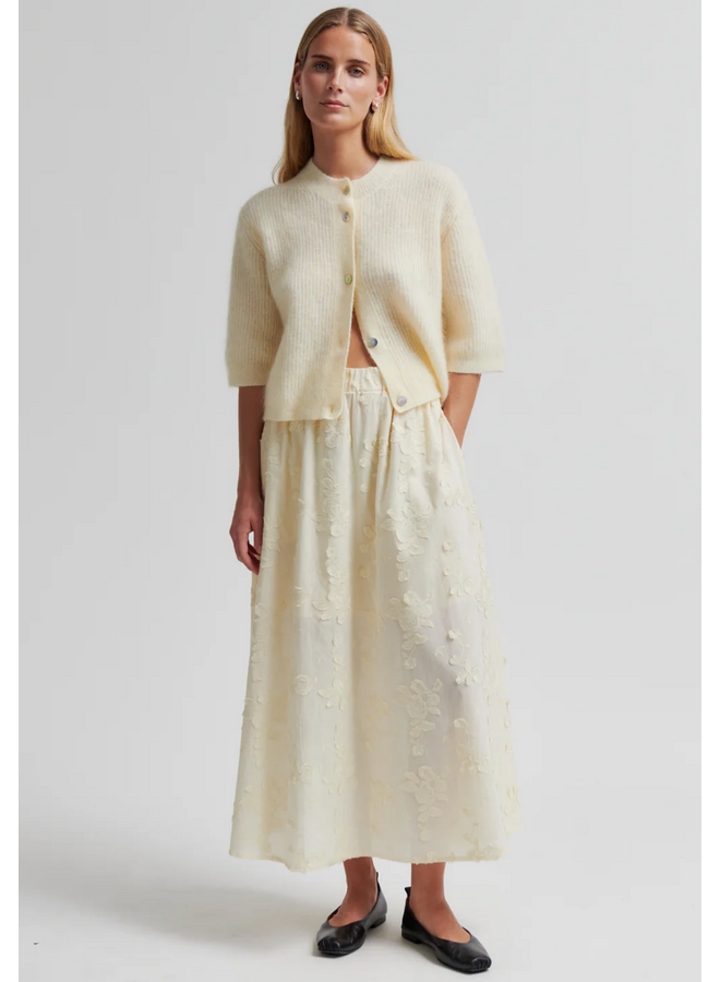 Second Female Andrea Knit Rib Cardigan Alabaster Gleam