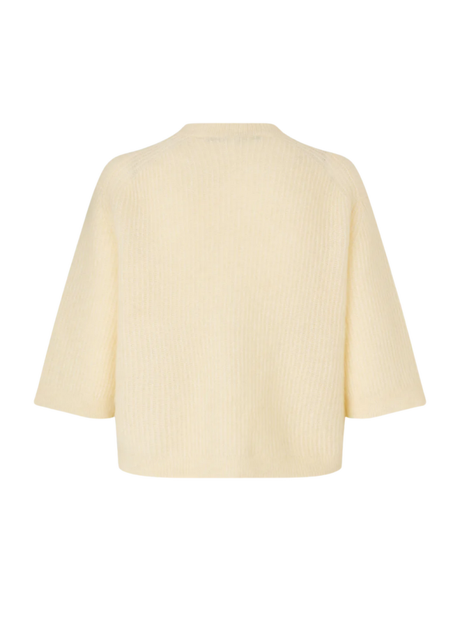 Second Female Andrea Knit Rib Cardigan Alabaster Gleam