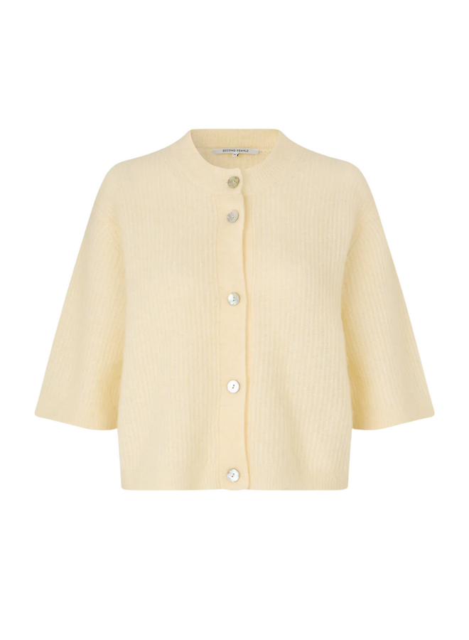 Second Female Andrea Knit Rib Cardigan Alabaster Gleam