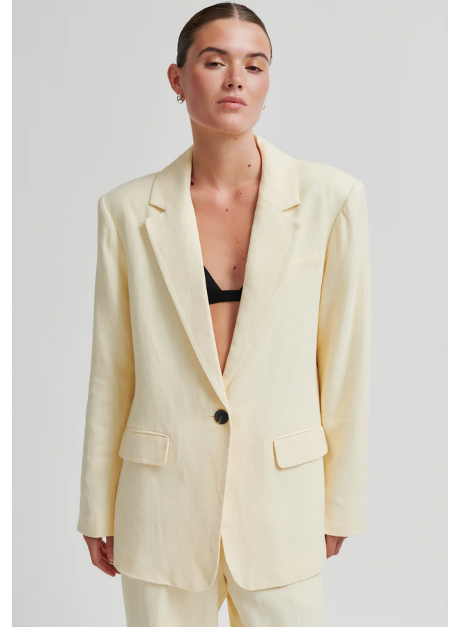 Second Female Lino New Fit Blazer Alabaster Gleam