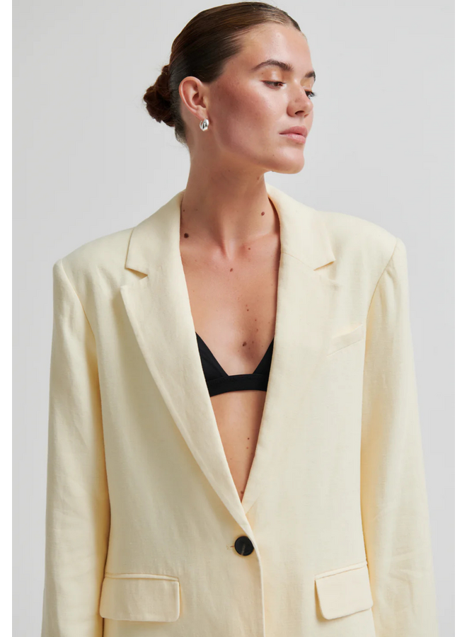 Second Female Lino New Fit Blazer Alabaster Gleam