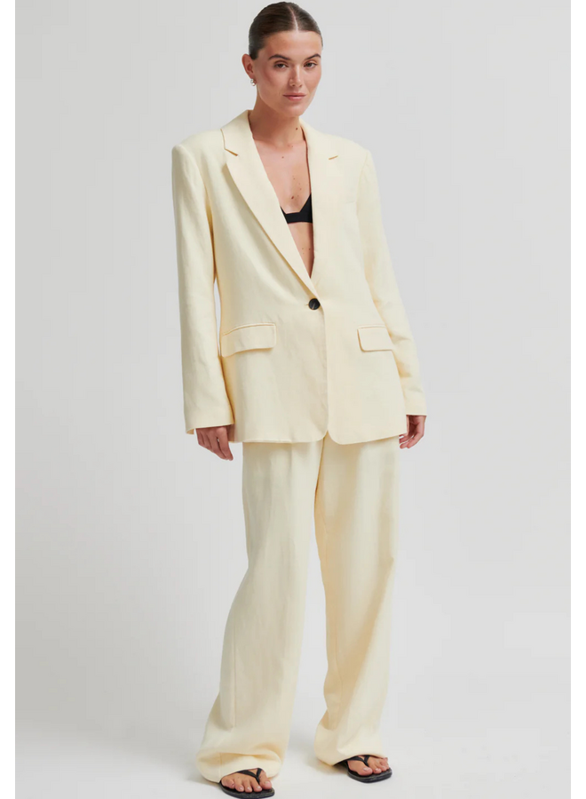 Second Female Lino New Fit Blazer Alabaster Gleam