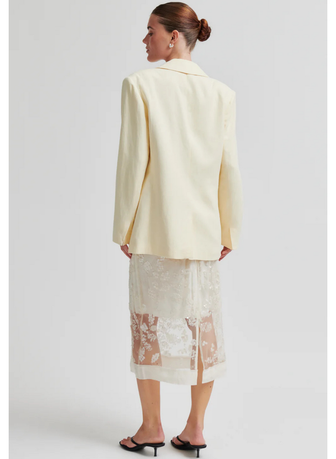 Second Female Lino New Fit Blazer Alabaster Gleam