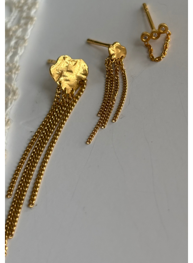 Stine A Three Dots with Mini Chain Earring - per stuk