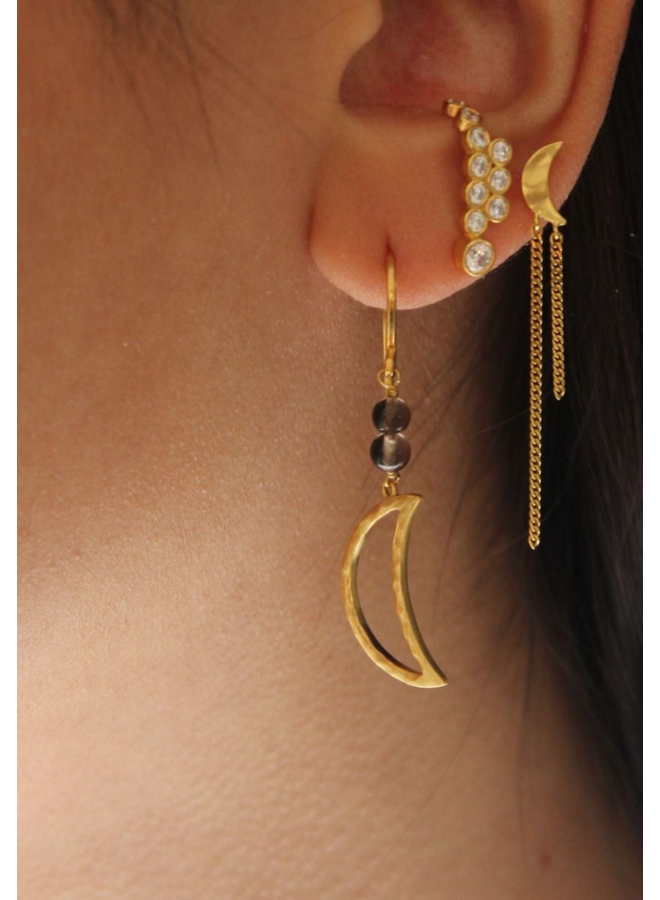 Stine A Petit Bella Moon Earring with Two Chains - per stuk