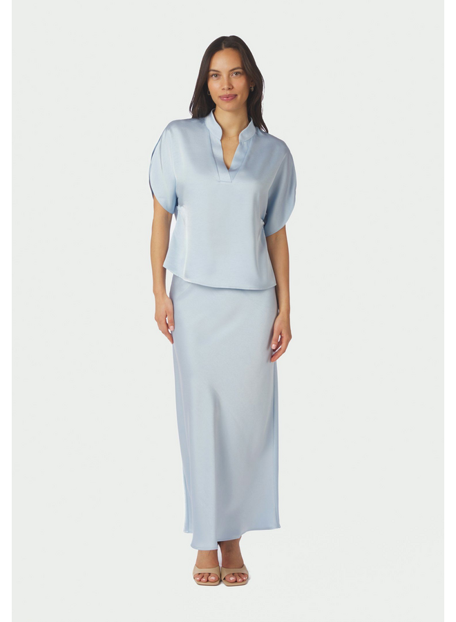 Neo Noir Anelle Heavy Sateen Blouse Light Blue