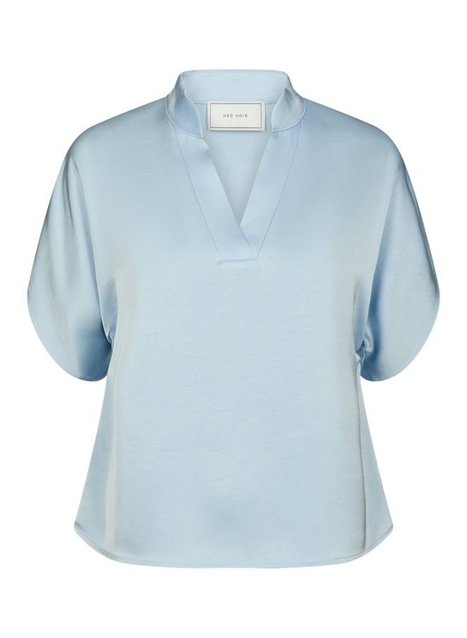 Neo Noir Anelle Heavy Sateen Blouse Light Blue