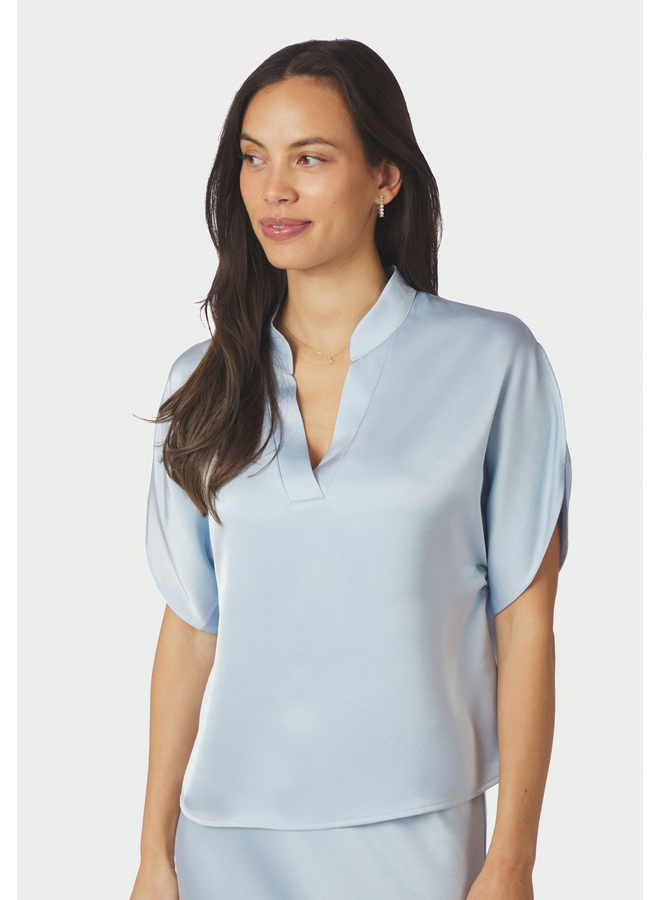 Neo Noir Anelle Heavy Sateen Blouse Light Blue