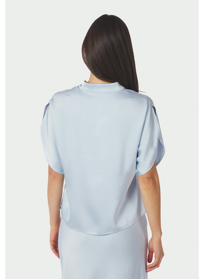 Neo Noir Anelle Heavy Sateen Blouse Light Blue