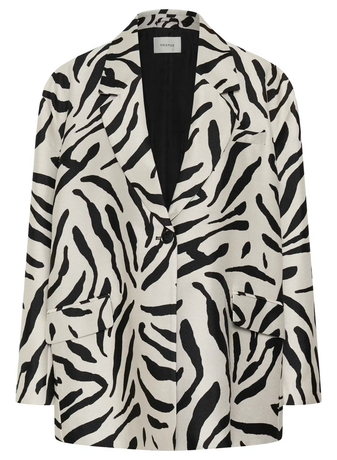 Gestuz Zebe OZ Blazer Graphic Black White