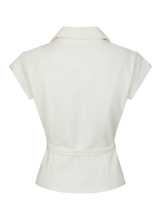 Neo Noir Salima Ramie Waistcoat Off White