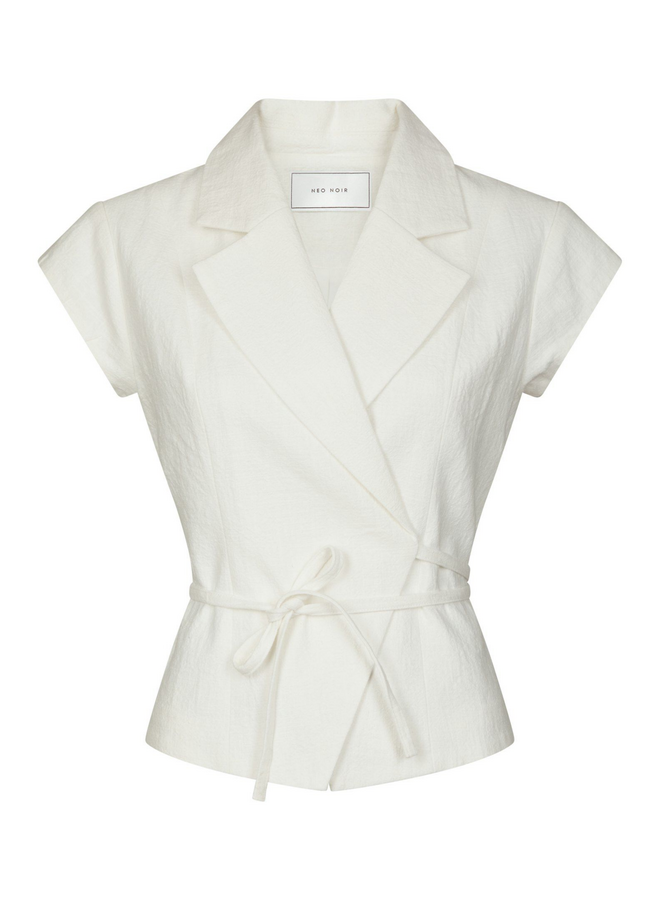 Neo Noir Salima Ramie Waistcoat Off White